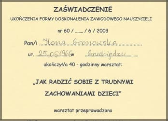 Certyfikaty i szkolenia